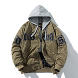 Men Women Letter Baseball Jacket Winter Vintage Bomber Jacket Fashion Hip Hop American Coat Hooded Parkas Couple High Street