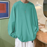 Foesce Spring Cotton Long Sleeve T-Shirt Men Fashion 9 Colors Casual O-Neck Pullover TShirt Men Korean Loose T Shirt Mens Top Men S-3XL