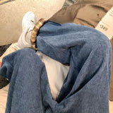 Men's High Quality Pant Autumn Spring Corduroy Pants Business Loose Stretch Straight Leg Fit Corduroy Husband Trouser Male