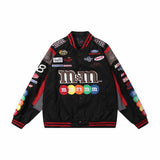 Mens Racing Jacket Letter Embroidery Loose Racer Jacket Winter Streetwear Fashion Casual Varsity Jacket Unisex Baseball Jacket