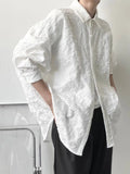 Foesce Niche Three-dimensional Printing Solid Shirt Unisex Couples Autumn Bat Sleeve Shirt Grunge Loose Commuter Casual Blouse