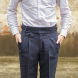 Foesce Men Autumn Winter Fashion Straight Fit Business Suits Pants Men's Casual Woolen Trousers Mens New Formal Wool Pants