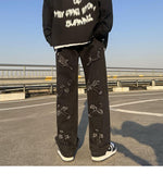 Foesce Men's jeans Neutral Wide Leg Denim Trousers Loose Straight Men Jeans asthetic Man Jeans Pants for boy Casual Baggy hip hop