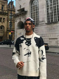 Y2k Sweater Men's Autumn Winter Casual Hip Hop Face Harajuku Punk Rock Jumper Knitted Women Sweater Tops Man Pullover Streetwear