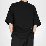 Foesce High Quality Luxury Solid Color T-shirt Niche Crew Neck Japanese Short Sleeve T-shirt Men Summer Loose Casual Bottoming Shirt