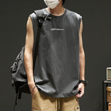 Sleeveless T-shirt Men's Summer Thin Section Loose Sports Fitness Basketball Vest Letter Printing Casual O Neck Breathable Tanks