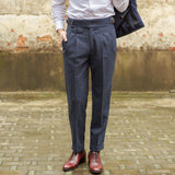 Foesce Men Autumn Winter Fashion Straight Fit Business Suits Pants Men's Casual Woolen Trousers Mens New Formal Wool Pants