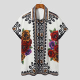 Men Casual Shirt Printing Lapel Button Short Sleeve Summer Men Clothing Vacation Vintage Streetwear Camisas S-5XL 7