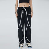 Zipper Stitching Pants Men Hip Hop Streetwear Fashion Vintage Pants High Street Loose Yoga Pants White Baggy Denim Pants