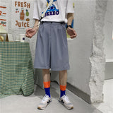 Foesce Shorts Men Casual Designer Gentle Streetwaer Teens Student Retro Japanese Stylish Trousers Summer Preppy Cool Hip Hop Pure Color