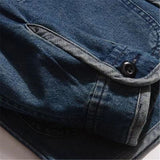 Japan Style Amekaji V-Neck Single Breasted Men Denim Jacket Spring Mens Vintage Jean Jacket