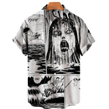 Summer Style Personality 3D Printed Dread Man Pattern Men's Handsome Short Sleeve Hawaiian Fashion Designer Casual New Custom Sh
