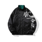 Foesce New Autumn Fashion Men's Jackets Black Blue Letter Print Streetwear Windbreakers Stylish Hip Hop Oversize College Jacket Coat