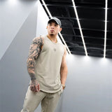 Gym Stringer Tank Top Men Bodybuilding Clothing Cotton Sleeveless Shirt Man Fitness Vest Singlet Sportwear Workout Tanktop