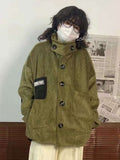 Harajuku Cargo Jacket Japanese Casual Oversize Coats Women Trench Windbreaker Aesthetic Streetwear Jackets Chaqueta