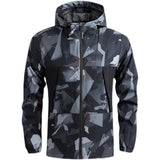 Foesce Outdoor Sports Hooded Jacket Men's Mountaineering High Collar Jacket Spring and Autumn Thin Casual Quick-drying Windbreaker