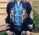 Trendy Elegant Printed Knitted Cardigan Jackets Men's High Quality Stylish New Men's Sweaters Loose Fleece Clothes Top