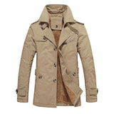Foesce Trench Coat Men Solid Mid-length Autumn Mens Jacket Young Winter British Fashion Slim Casual Windbreaker Men Clothing