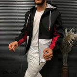 Foesce Autumn Winter Fashion Mens Windbreaker Casual Long Sleeve Patchwork Zipper Jackets For Men Sports Slim Fit Cardigans Tops