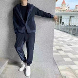 Y3 Autumn Men's Coat Trend Sports  Leisure Easy Matching Hooded Splicing Vertical Grain Drawstring Loose Men's Jacket