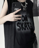 American Street Sleeveless Vest Men's Summer Trend Brand Loose Outer Wear Dark Fitness Sports Hip-hop Vest Punk T-shirt