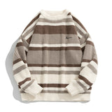 Foesce Autumn Winter Men Sweaters Stripe Embroidery Knitting Pullover Korean Fashion Streetwear Men's Clothing NEW Sweater Male