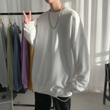 Foesce Men Sweatshirts Autumn Winter Fashion Solid Color Long Sleeve Pullover Male Korean Harajuku Oversized Hoodies Streetwear