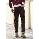 Men Jeans Brown Jeans Men Jeans Trousers  Selvedge Denim Jeans for Men Taper Fit Mens Jeans vintage
