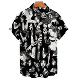 Summer Style Personality 3D Printed Dread Man Pattern Men's Handsome Short Sleeve Hawaiian Fashion Designer Casual New Custom Sh