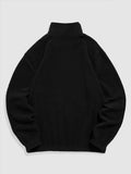 Foesce Fall Fashion Hoodie for Men Polar Fleece Sweatshirt Letter Embroidered Turtleneck Streetwear Pullover Winter Unisex Zipper Sweats