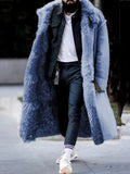 Winter Men's Trendy Faux Fur Shearling Coat Fashion Casual Long Windbreaker Luxury Imitation Hair Warm Clothes