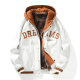 Stitching Hooded Baseball Uniform Men's Jacket Quality Hip-hop Retro Student Fashion Embroidery Loose Casual Couple Jacket