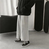 Harajuku Gray Jogging Sweatpants Men's Hip Hop Streetwear Wide Leg Sports Pants Korean Fashion Oversize Trousers Baggy