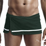 Men's Shorts Skirt Summer Fashion Solid Color Striped Slit Shorts Men's Low Waist Personalized Home Shorts