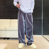 Foesce Autumn Straight Velour Men Pants High Waist Casual Wide Legs Pants Black Purple Loose Female Fashion Student Trousers New