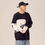 Lonely Whale Knitted Sweaters Spring Autumn Sweater Pullover Men Women Jumpers Harajuku Knitwear Outwear Streetwear Tops