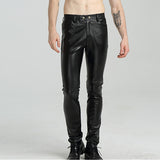 Men's Faux Leather Trousers For Male Men's Clothing New Leather Trousers For Men Black Casual Businesswear Pants