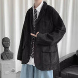 Foesce New Style Summer Autumn Loose Three Bottons Cotton Blend Coat Men's Suit Jacket