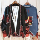 Ugly Christmas Sweater Korean Fashion Knitted Tassel Harajuku Streetwear Hip Hop Cardigan Casual Vintage Style Warm Cotton Tops