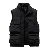 Foesce Men Winter Sleeveless Jacket Men New Keep Warm Fleece Fishing Jacket Slim Fit Windbreaker Fashion Cargo Jacket For Men
