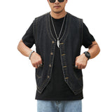 Denim 2 Vest Chaleco Hombre Verano Sans Manche Homme Chaleco Hombre Trabajo Gilet Hombre Zomer Jas Heren Jeans Jacket Man