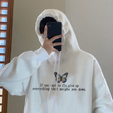 Butterfly Print Sweater Korean Style Women's Hoodie Women's Harajuku Sweater Autumn and Winter Couple Sweater Sweatshirts Goth