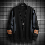Foesce Solid Color Black White Patchwork Sweatshirt Men'S Hoodies Spring Autumn Hoody Casual Streetwear Clothes