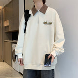 Zipper High Street Men Sweatshirt Stand-Up Collar Woman Hoodie Trendy Lovers Oversize Casual Sports  Long Sleeved Lapel Hoodie