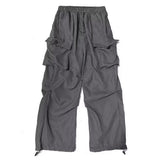 Black Cargo Pants for Men Hip Hop Gray Cargo Trousers Male Red Spring Cotton Loose Casual Streetwear Hip Hop Pocket