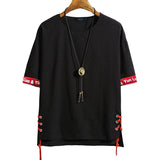 Men's Oversized T Shirt 5xl 6xl Linen Male Big Large O-neck T Shirt Chinese Style Fat Guy Plus Size Casual Short-sleeve T-shirt