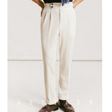 High Quality Corduroy Trousers Pant For Men High Waist Office Dress Trouser Italian Busines Pant Pantalon Para Hombres 3 Colours