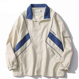 Foesce American Retro Tactical Jacket Men's Korea Color Matching High Street Loose Casual Sports Baseball Uniform Preppy Hip Hop Coat