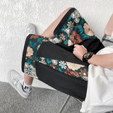 Summer Cotton Embroidery Shorts Men Fashion Casual Flower Shorts Mens Japanese Streetwear Loose Hip-hop Straight Shorts Men