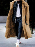 Winter Men's Trendy Faux Fur Shearling Coat Fashion Casual Long Windbreaker Luxury Imitation Hair Warm Clothes